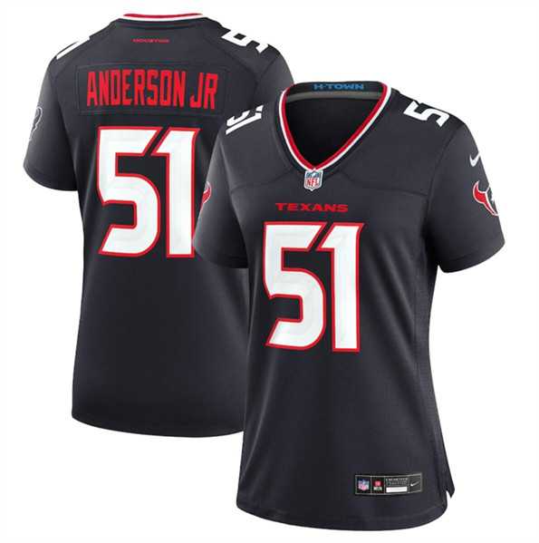 Womens Houston Texans #51 Will Anderson Jr. Navy 2024 Stitched Jersey Dzhi